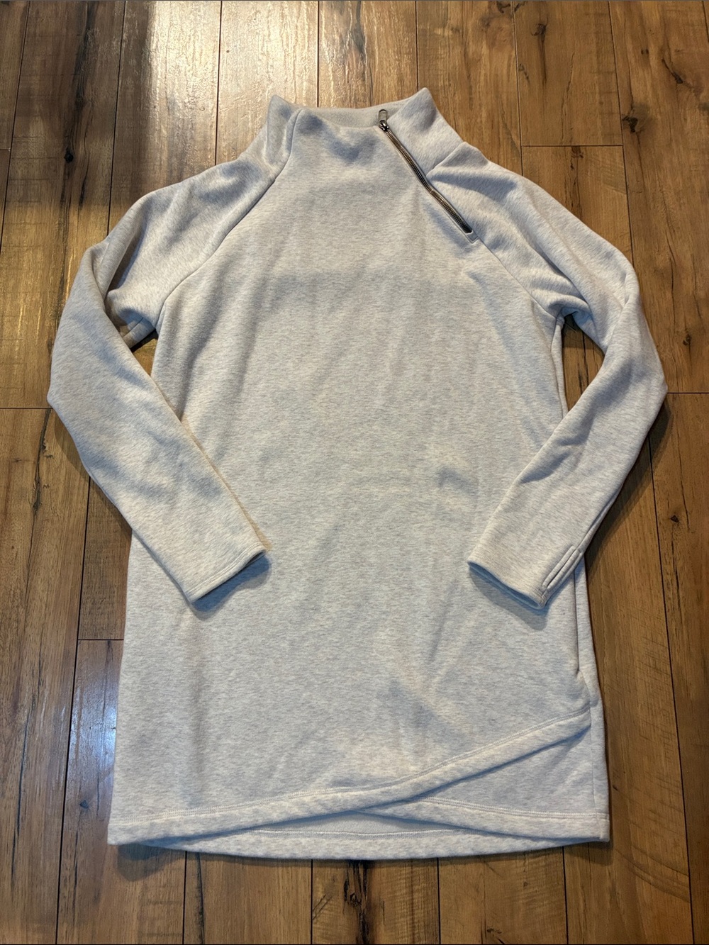 Athleta Light Gray Funnel Neck Long Sleeve Dress